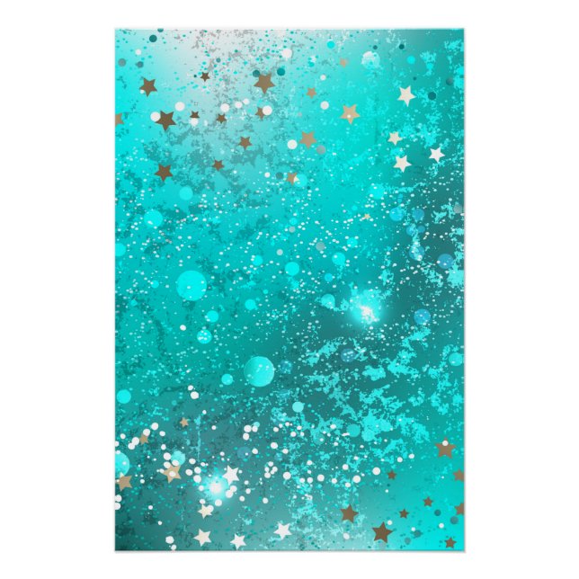 Poster Arrière - plan à huile Turquoise de la menthe (Devant)