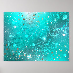 Poster Arrière - plan à huile Turquoise de la menthe