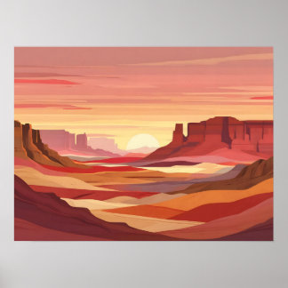 Poster Arrière - plan Abstrait du coucher de soleil dans