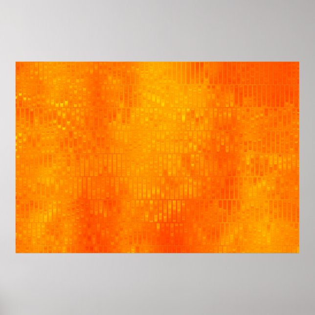 Poster Arrière - plan abstrait en mosaïque orange brillan (Devant)