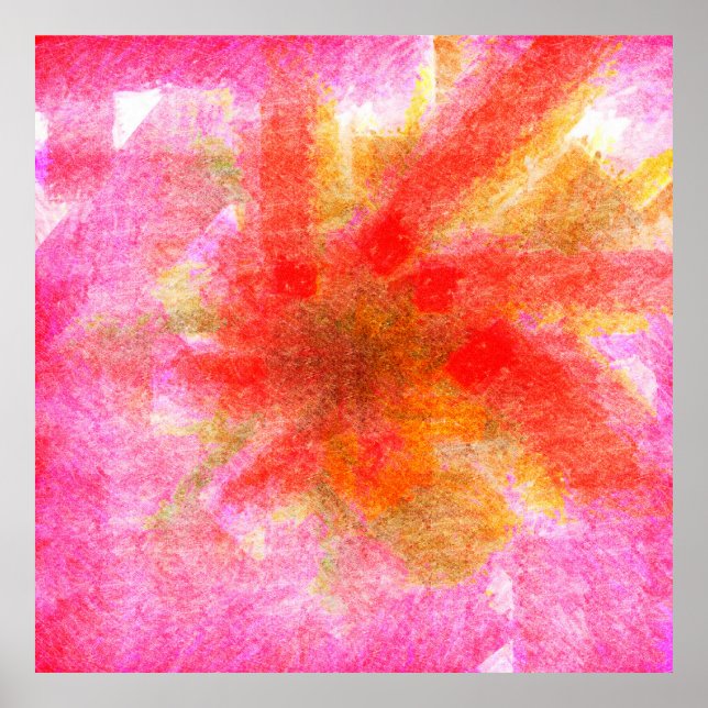 Poster Arrière - plan abstrait numérique avec pâte brosse (Devant)