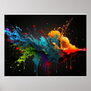 Poster Arrière - plan Abstrait Paint Splash