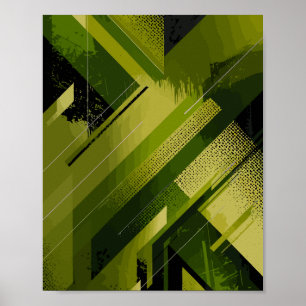Poster Arrière - plan Abstrait vert dynamique
