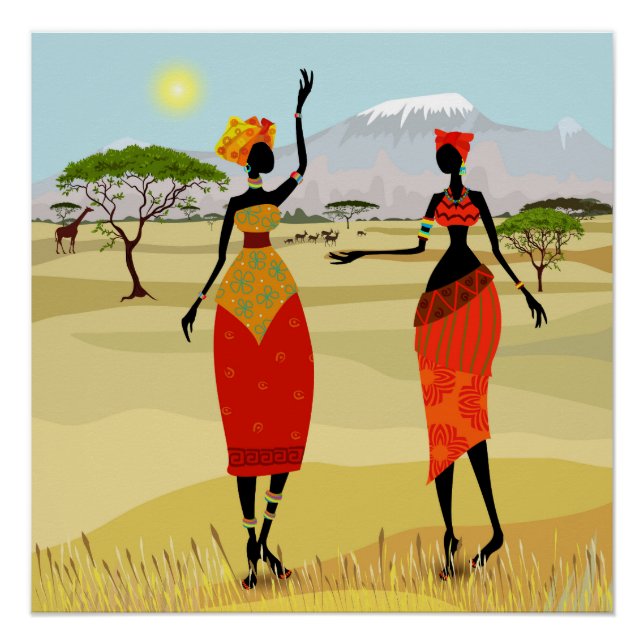 Poster Arrière - plan africaine (Devant)