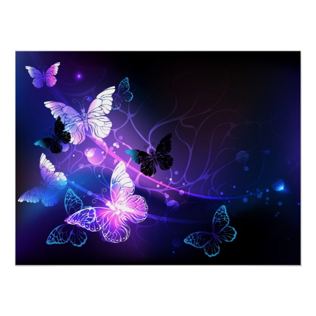 Poster Arrière - plan avec papillons de nuit (Devant)