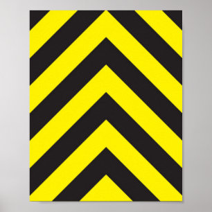Poster Arrière - plan Chevron noir et jaune