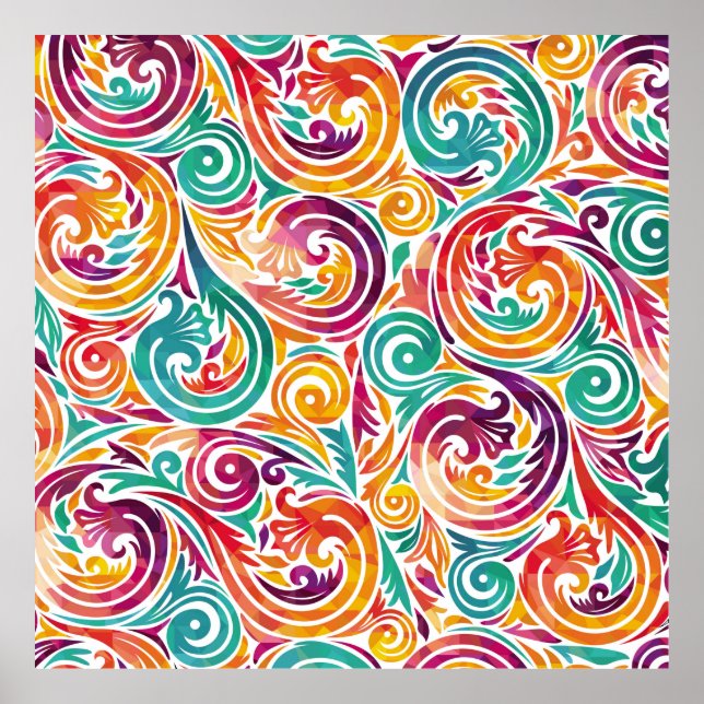 Poster arrière - plan coloré Abstrait. illustration carna (Devant)