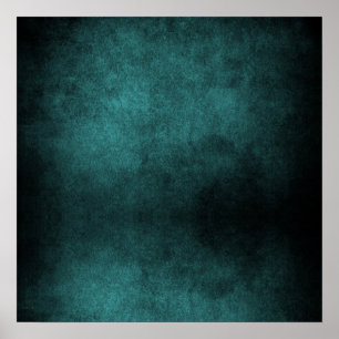 Poster Arrière - plan Dark Grunge - Turquoise