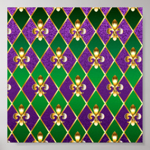 Poster Arrière - plan de bijoux Mardi Gras