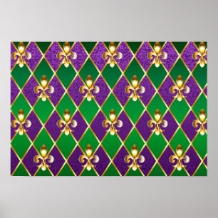 Poster Arrière - plan de bijoux Mardi Gras