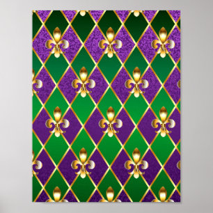 Poster Arrière - plan de bijoux Mardi Gras