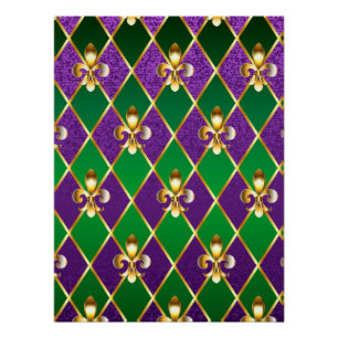 Poster Arrière - plan de bijoux Mardi Gras