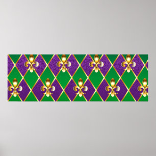 Poster Arrière - plan de bijoux Mardi Gras