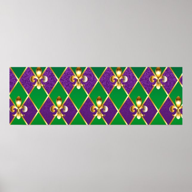 Poster Arrière - plan de bijoux Mardi Gras (Devant)