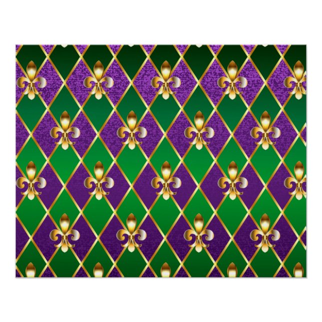 Poster Arrière - plan de bijoux Mardi Gras (Devant)