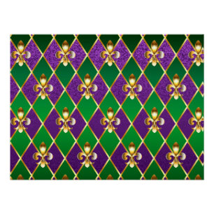 Poster Arrière - plan de bijoux Mardi Gras