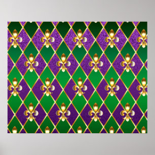 Poster Arrière - plan de bijoux Mardi Gras