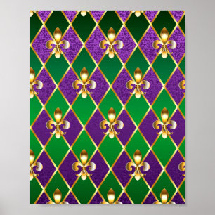 Poster Arrière - plan de bijoux Mardi Gras