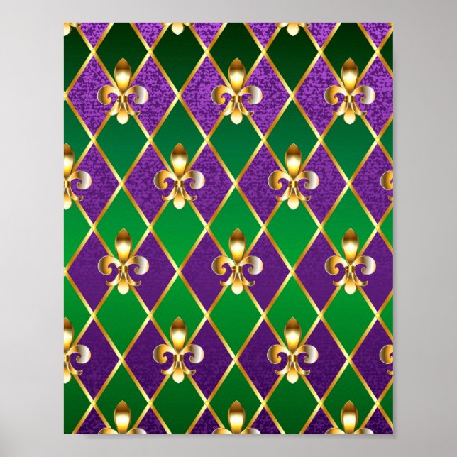 Poster Arrière - plan de bijoux Mardi Gras (Devant)