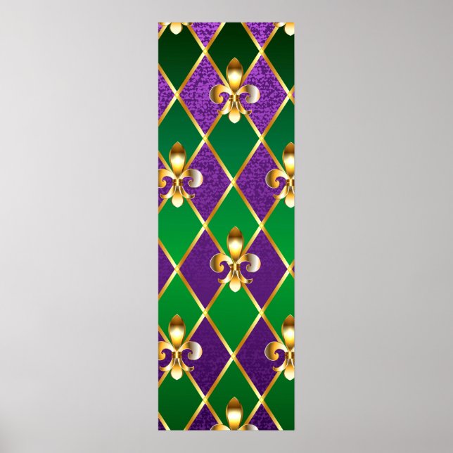 Poster Arrière - plan de bijoux Mardi Gras (Devant)