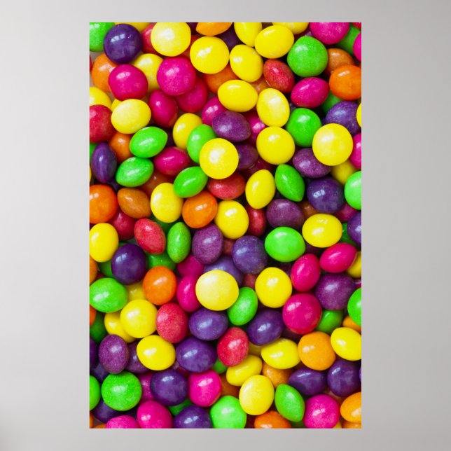 Poster Arrière - plan de bonbons colorés (Devant)