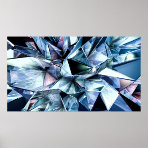 Poster Arrière - plan de cristal de triangle technologiqu