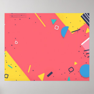 Poster Arrière - plan de formes colorées et d'éléments de