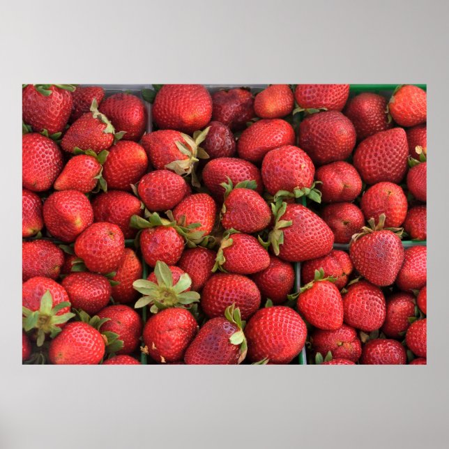Poster Arrière - plan de fraises (Devant)