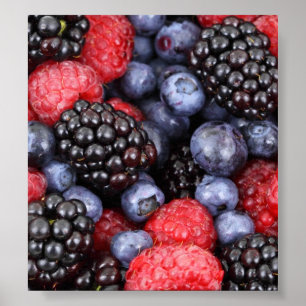 Poster Arrière - plan de fruits de forêt