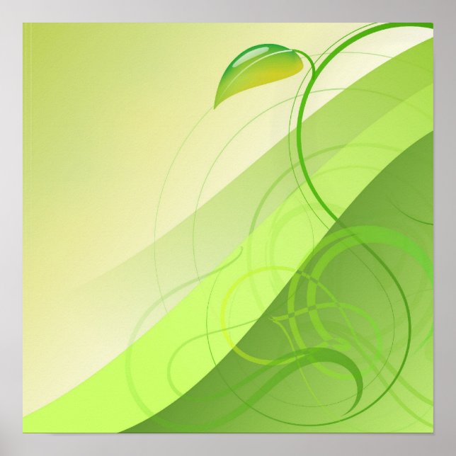 Poster Arrière - plan de la feuille verte (Devant)