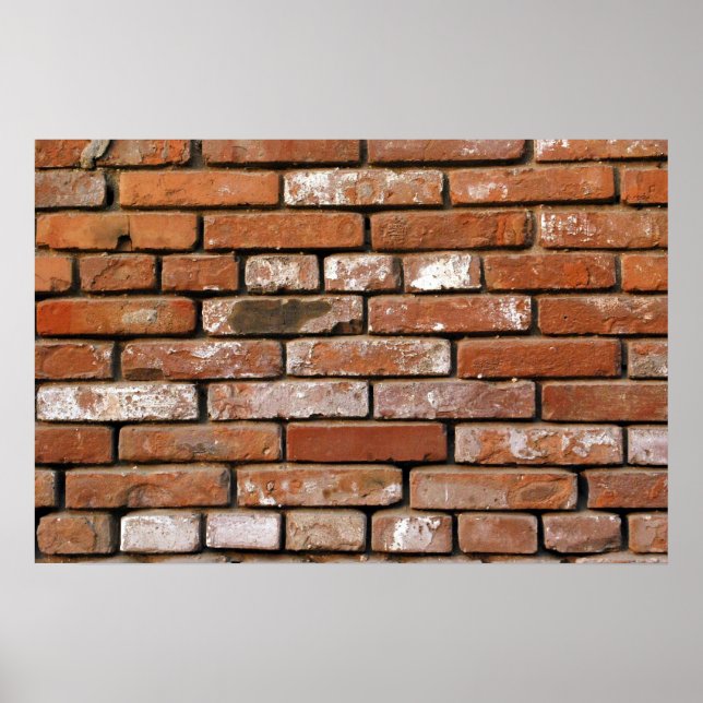 Poster Arrière - plan de mur de briques (Devant)