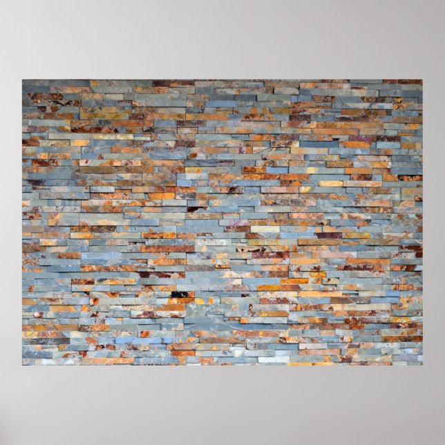 Poster Arrière-plan de mur de briques anciennes (Devant)