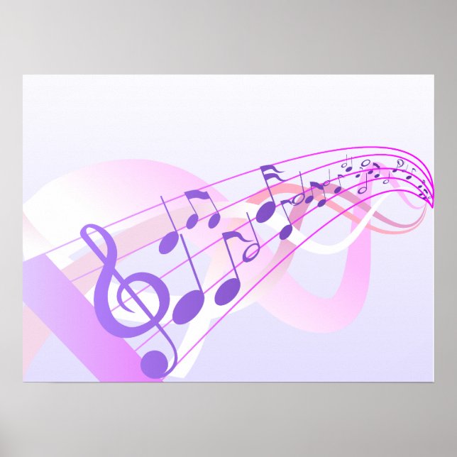 Poster Arrière - plan de notes musicales (Devant)