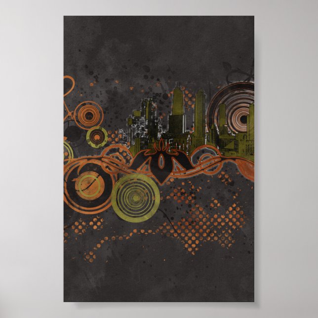 Poster Arrière - plan de Urban City Grunge (Devant)