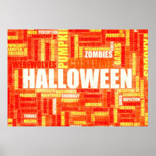Poster Arrière - plan d'Halloween comme publicité marke