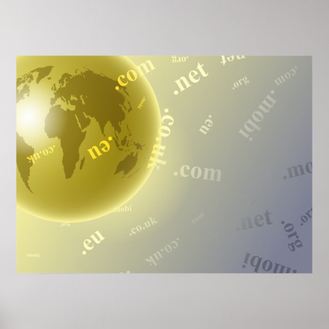 Poster Arrière - plan du Globe du domaine (Devant)