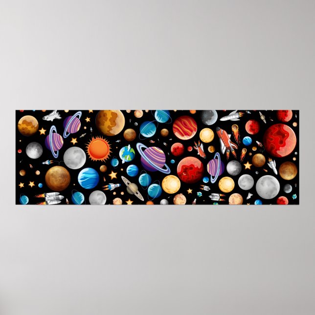 Poster Arrière - plan du système solaire Planet (Devant)