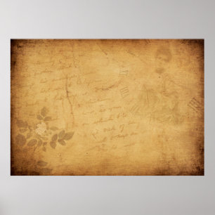 Poster Arrière - plan écriture de fleurs d'image