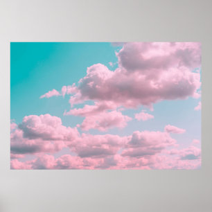 Poster Arrière - plan esthétique avec beau ciel turquoise