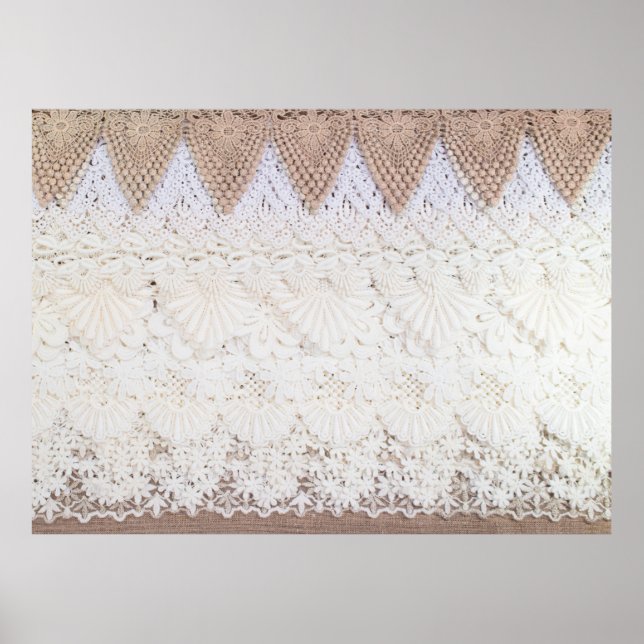 Poster Arrière - plan et texture dentelle (Devant)