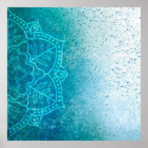 Poster Arrière - plan mandala grunge motif