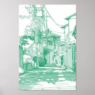 Poster Arrière - plan manga 01