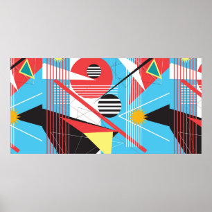 Poster arrière - plan multicolore Abstrait de l'objet géo