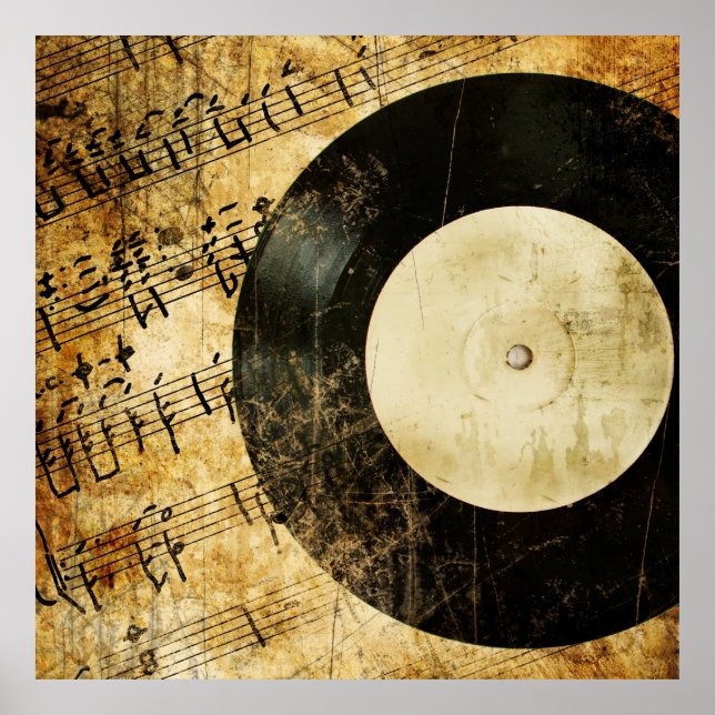 Poster arrière - plan musical vintage (Devant)