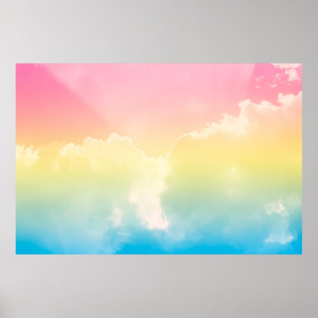 Poster arrière - plan nuageux avec un dégradé de couleur  (Devant)