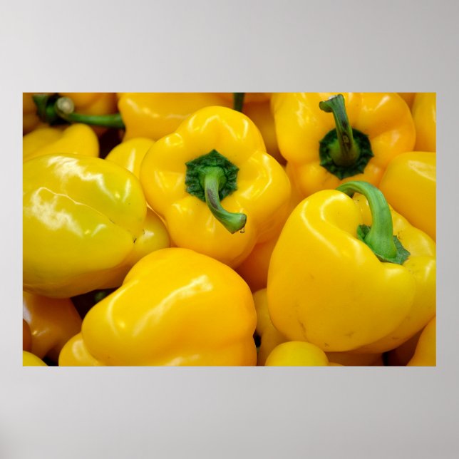 Poster Arrière - plan Peppers Jaune (Devant)