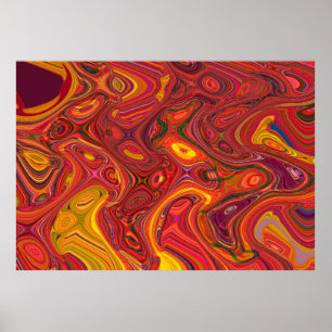 Poster Arrière - plan psychédélique coloré en interweavi