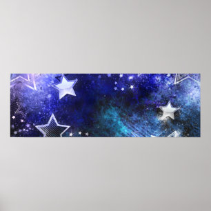 Poster Arrière - plan spatial avec étoiles
