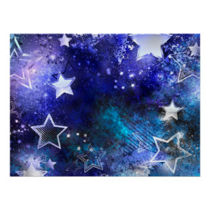 Poster Arrière - plan spatial avec étoiles