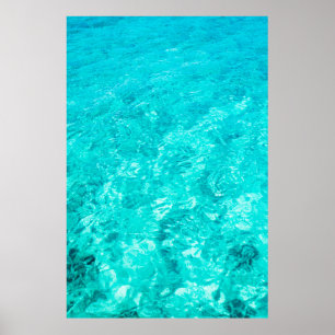 Poster Arrière - plan turquoise de la piscine d'eau
